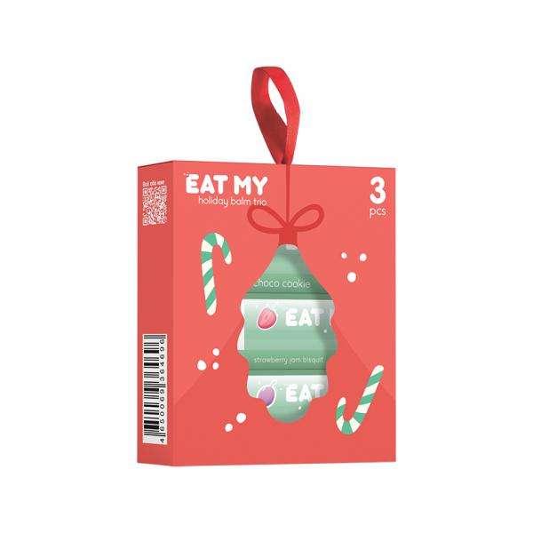 Набор бальзамов для губ `EAT MY` Домашний уют (шоколадное печенье, бисквит с клубничным джемом, сливовый смузи) 3x4,8 г
